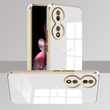 VIVO Y100A 5G ULTRA-SHINE GOLD ELECTROPLATED LUXURIOUS  BACK CASE WITH CAMERA PROTECTION