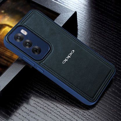 OPPO RENO 12 5G Vintage Leather Stitched Protective Back Case