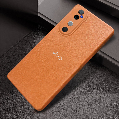 VIVO V40 5G Solid Color Leather Texture Matte Phone Back Case