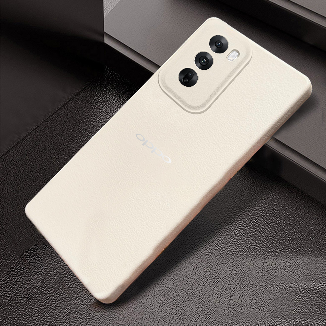 Oppo Reno 12 5G Solid Color Leather Texture Matte Phone Back Case