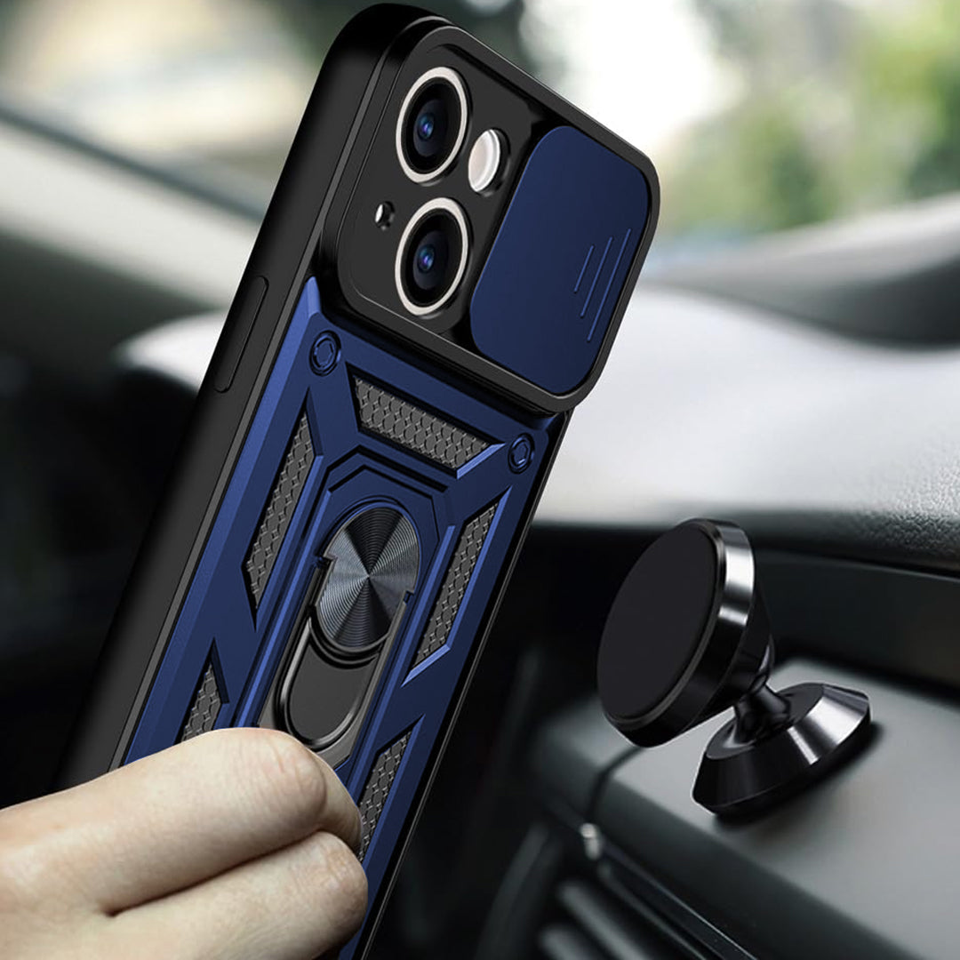 IPhone 14 5G Armor Military-grade Case With Sliding Camera Cover & 360 Kickstand