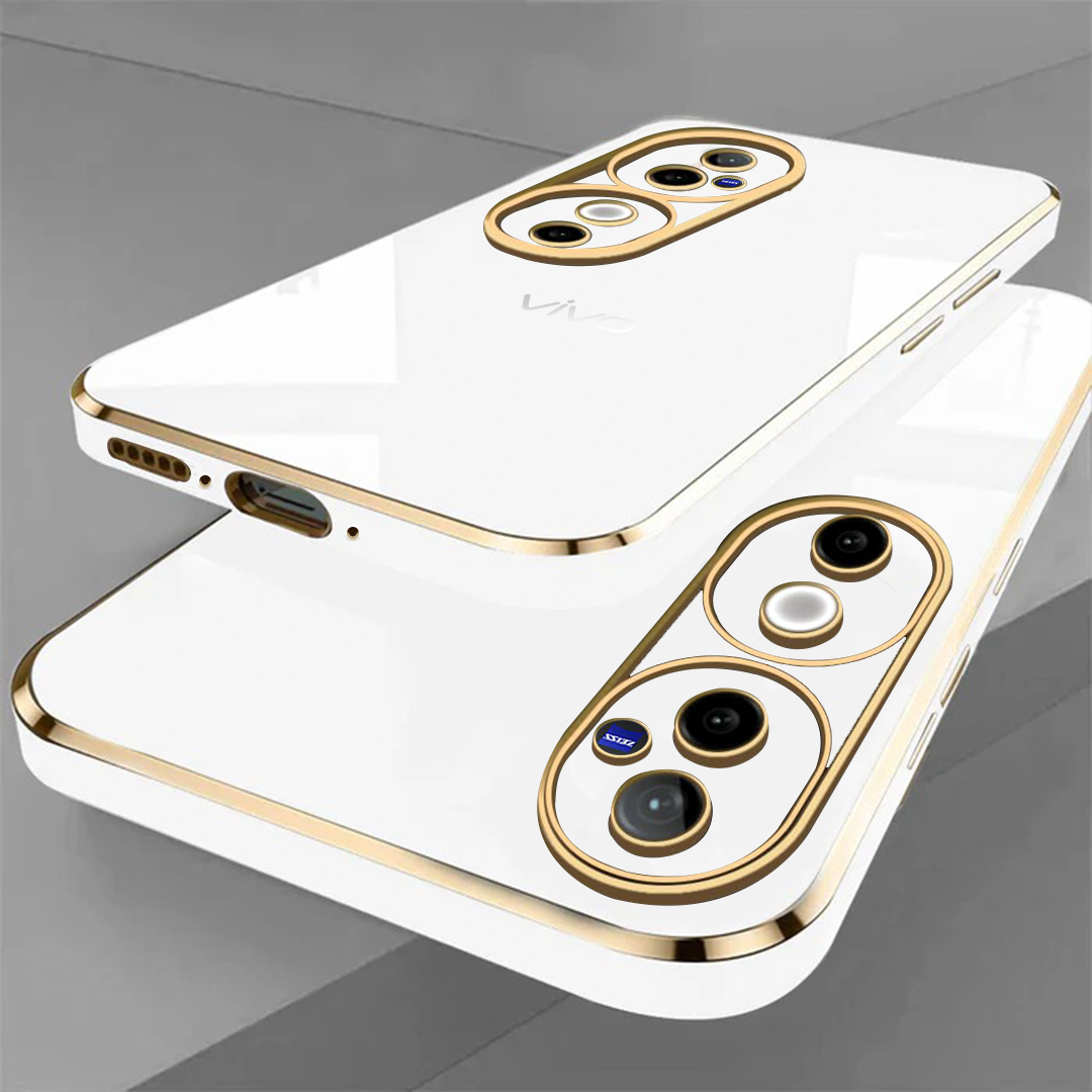 VIVO V40 5G ULTRA-SHINE GOLD ELECTROPLATED LUXURIOUS  BACK CASE WITH CAMERA PROTECTION