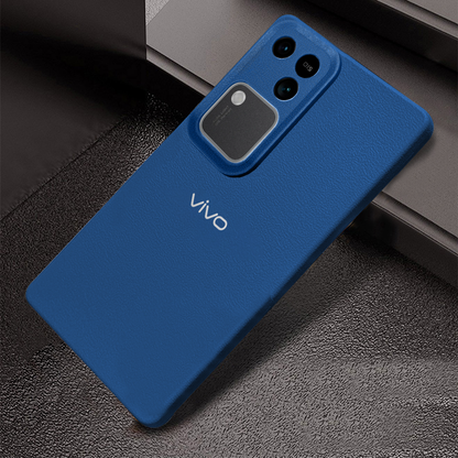 Vivo V30 5G Solid Color Leather Texture Matte Phone Back Case