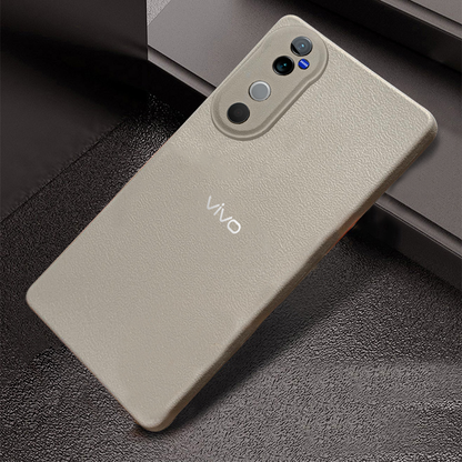 VIVO V40 5G Solid Color Leather Texture Matte Phone Back Case