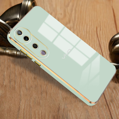 VIVO V40 5G ULTRA-SHINE GOLD ELECTROPLATED LUXURIOUS  BACK CASE WITH CAMERA PROTECTION