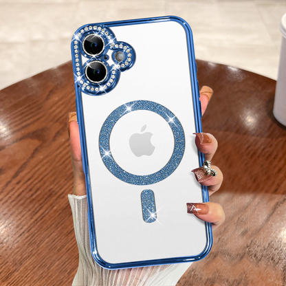 IPHONE 16 PLUS 5G Diamond Gradient Plated MagSafe TPU With Camera Lens Protection Phone Case