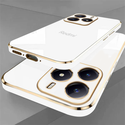 REDMI NOTE 14 5G ULTRA-SHINE GOLD ELECTROPLATED LUXURIOUS  BACK CASE WITH CAMERA PROTECTION