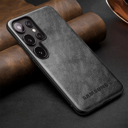 Samsung Galaxy S25 ULTRA 5G Drop Protection | Imposed Logo|Raised Camera Edges Protective Back Leather Case