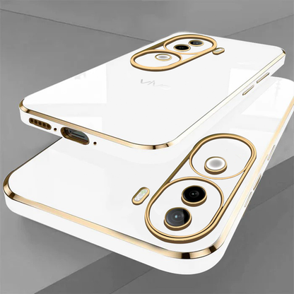 VIVO V40E 5G GOLD ELECTROPLATED LUXURIOUS  BACK CASE WITH CAMERA PROTECTION