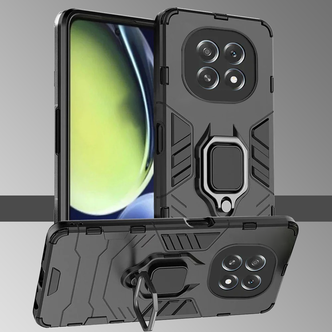 OPPO F29 5G Black Panther Metal Bracket Shockproof Protective Back Case