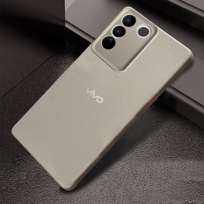 VIVO Y200 5G Solid Color Leather Texture Matte Phone Back Case