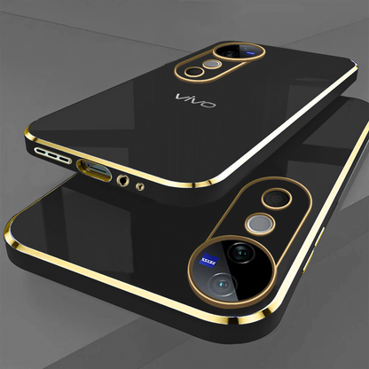 VIVO T3 ULTRA 5G ULTRA-SHINE GOLD ELECTROPLATED LUXURIOUS  BACK CASE WITH CAMERA PROTECTION