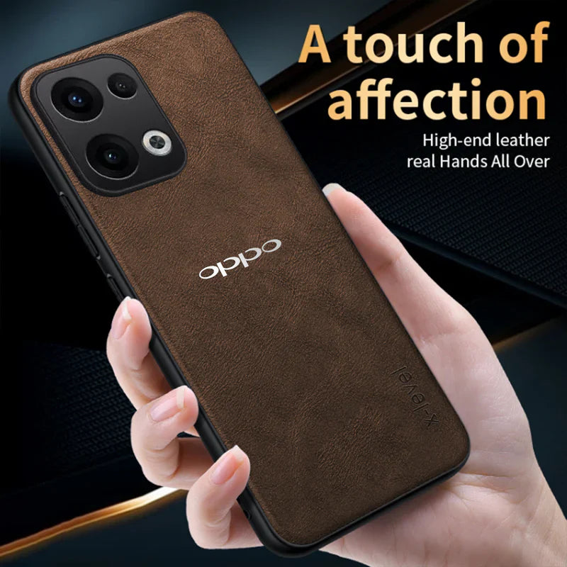 OPPO RENO 13 5G  Business Style  PU LEATHER PROTECTIVE BACK CASE WITH CAMERA PROTECTION