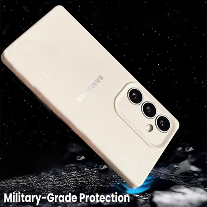 Samsung Galaxy S24fe 5G Solid Color Leather Texture Matte Phone Back Case