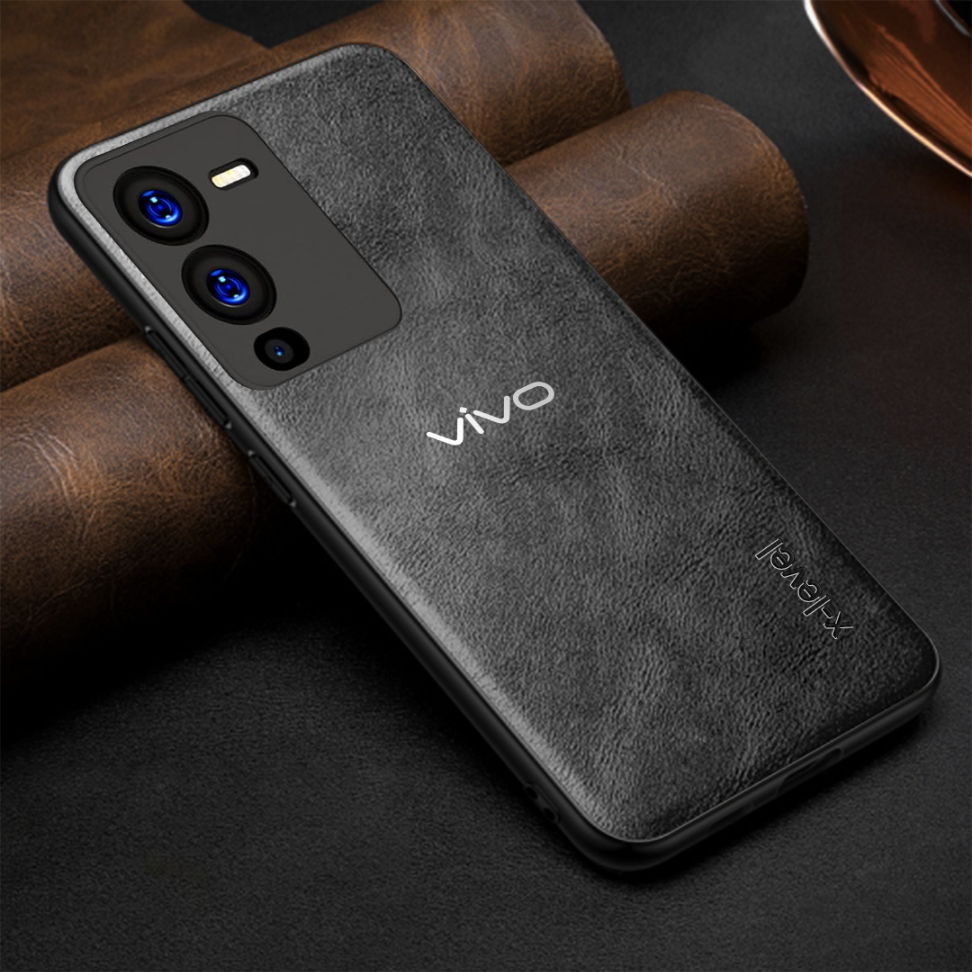 VIVO V25 Pro 5G Business Style PU LEATHER PROTECTIVE BACK CASE WITH CAMERA PROTECTION