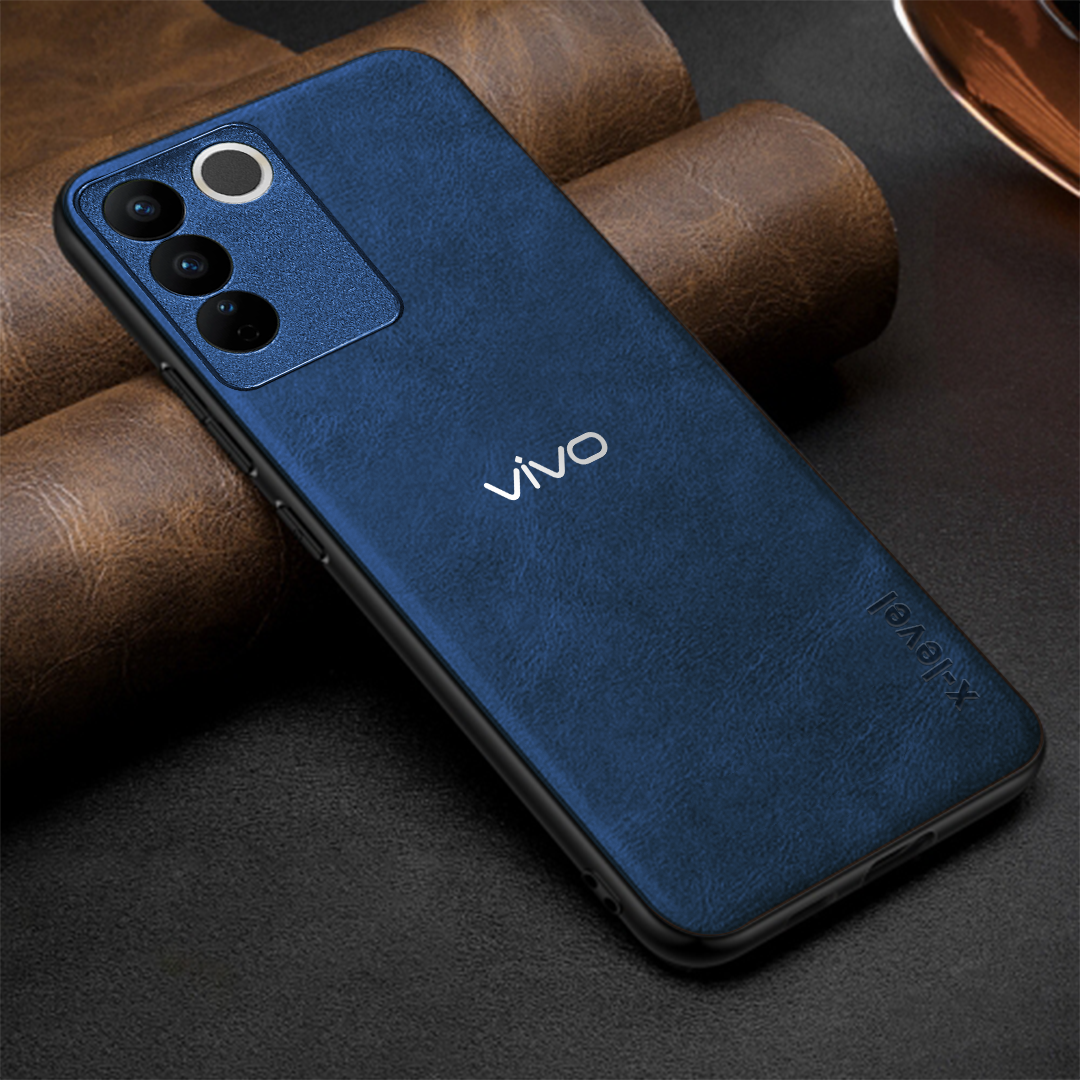 VIVO V27 5G Business Style PU LEATHER PROTECTIVE BACK CASE WITH CAMERA PROTECTION