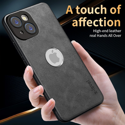 IPHONE 15 5G Business Style PU LEATHER PROTECTIVE BACK CASE WITH CAMERA PROTECTION