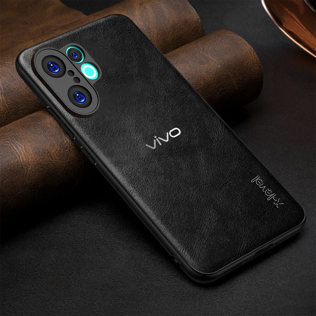 VIVO V60 5G Business Style PU LEATHER PROTECTIVE BACK CASE WITH CAMERA PROTECTION