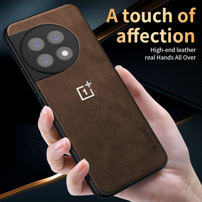 ONEPLUS 11R 5G Business Style PU LEATHER PROTECTIVE BACK CASE WITH CAMERA PROTECTION