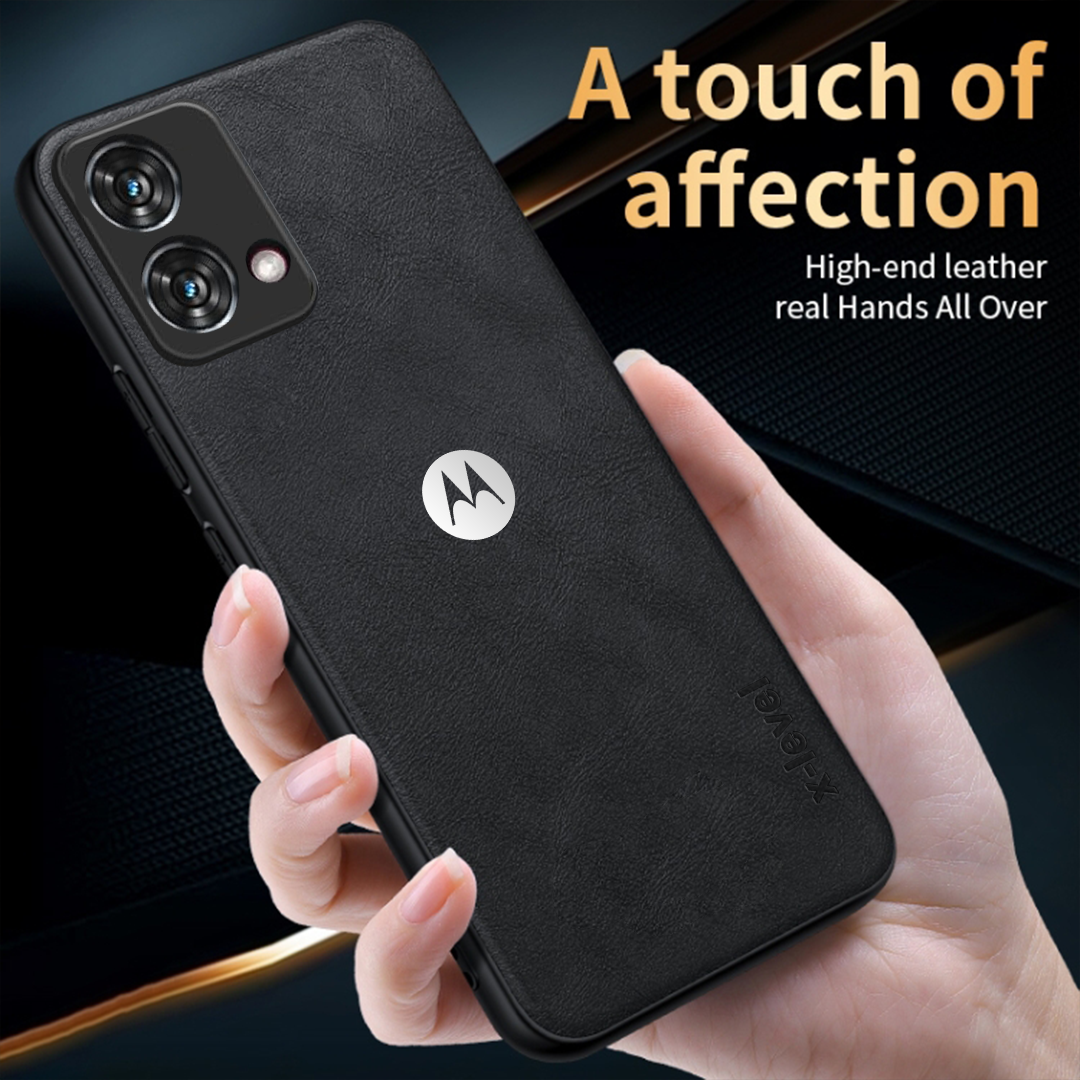 MOTO G84 5G  Business Style PU LEATHER PROTECTIVE BACK CASE WITH CAMERA PROTECTION
