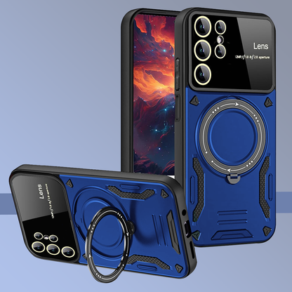 SAMSUNG GALAXY S25 Ultra 5G Heavy Duty Rugged Shockproof Camera Lens Protector Phone Cover with Kickstand