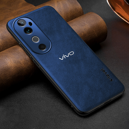 VIVO V40 5G Business Style PU LEATHER PROTECTIVE BACK CASE WITH CAMERA PROTECTION