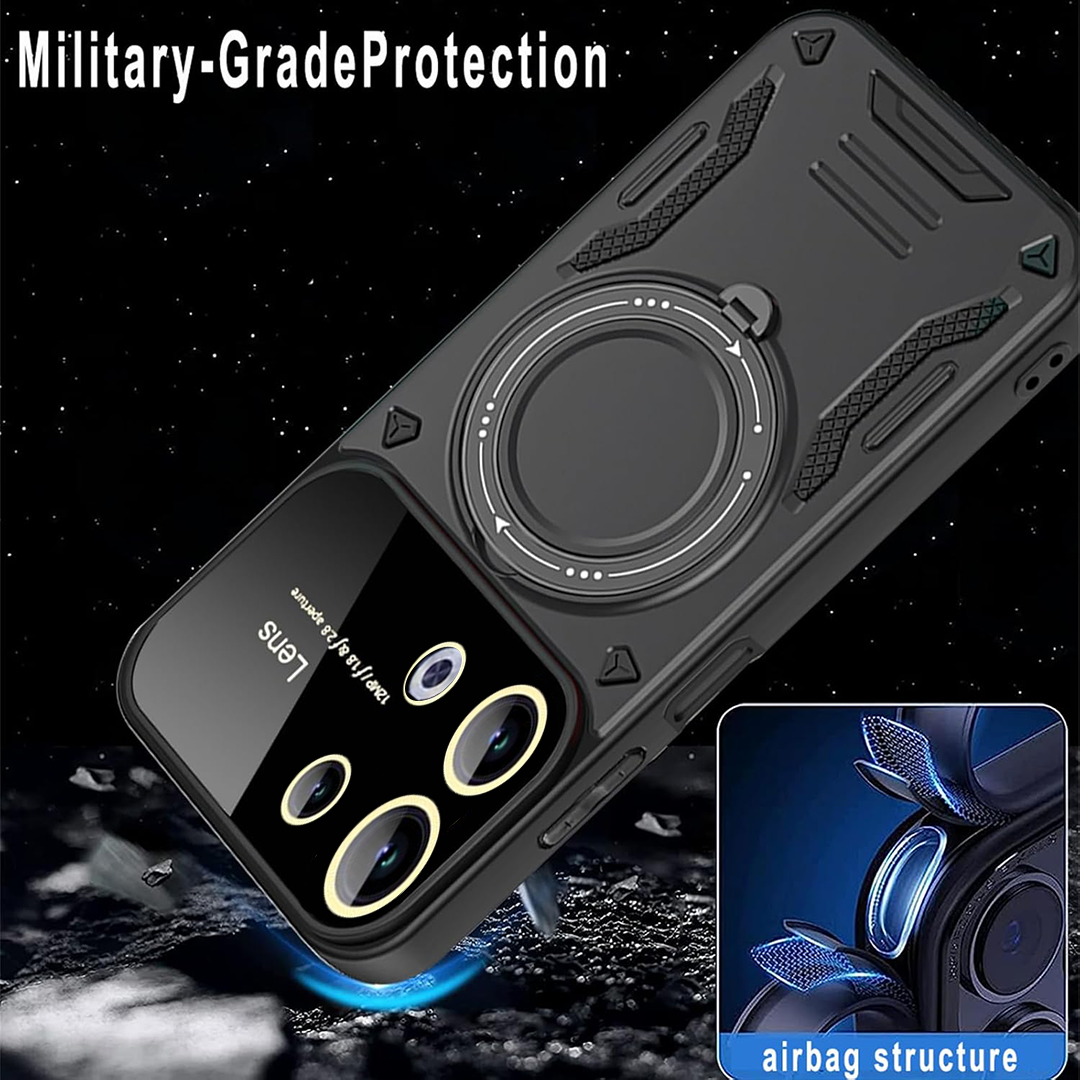 Oppo Reno 13 5G Heavy Duty Rugged Shockproof Camera Lens Protector Phone Cover with Kickstand