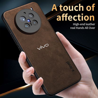 VIVO X200 PRO 5G  Business Style  PU LEATHER PROTECTIVE BACK CASE WITH CAMERA PROTECTION