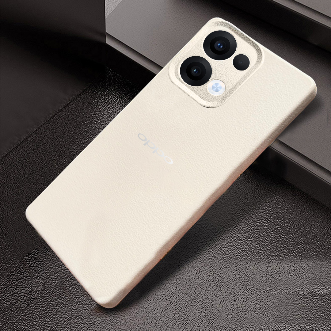 Oppo Reno 13 5G Solid Color Leather Texture Matte Phone Back Case