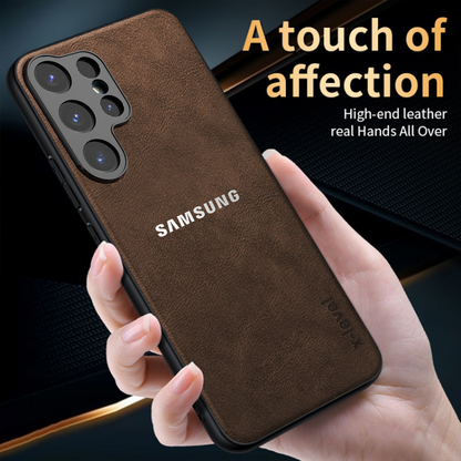 Samsung Galaxy S24 ULTRA 5G BUSINESS STYLE PU LEATHER PROTECTIVE BACK CASE WITH CAMERA PROTECTION