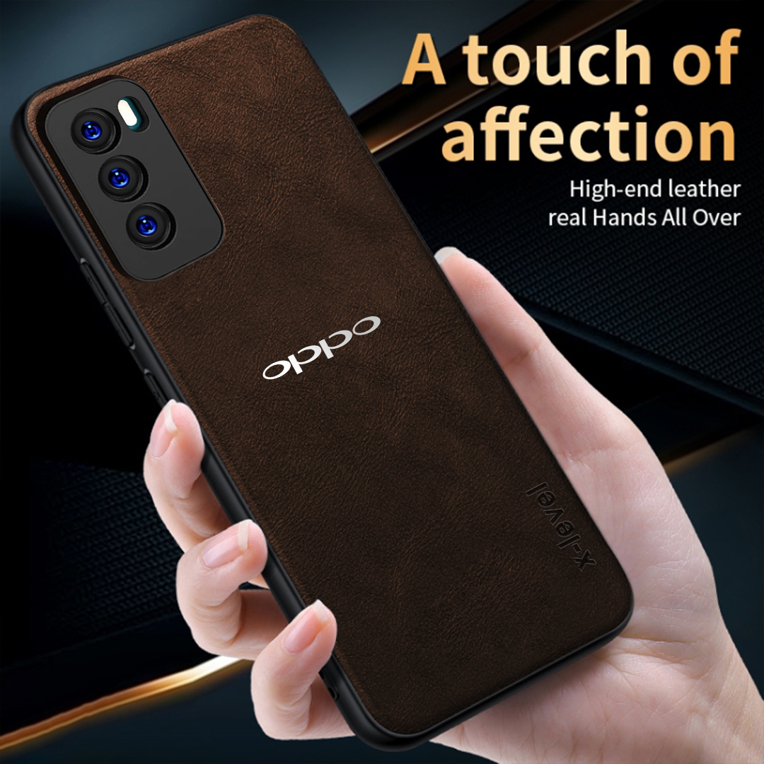 OPPO RENO 12 5G Business Style PU LEATHER PROTECTIVE BACK CASE WITH CAMERA PROTECTION
