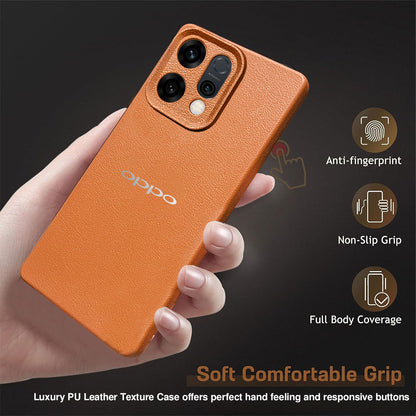 Oppo Reno 14 5G Solid Color Leather Texture Matte Phone Back Case