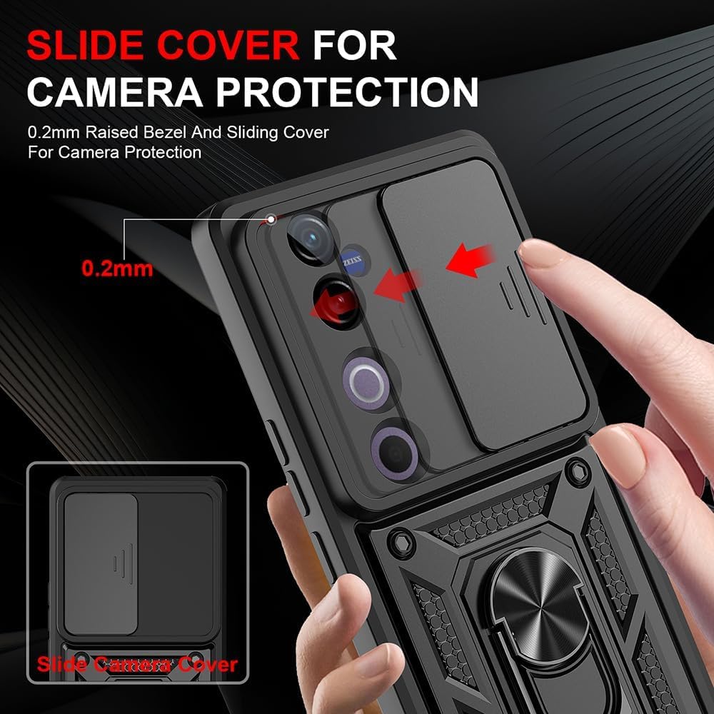 VIVO V40 5G Armor Military-grade Case With Sliding Camera Cover & 360 Kickstand