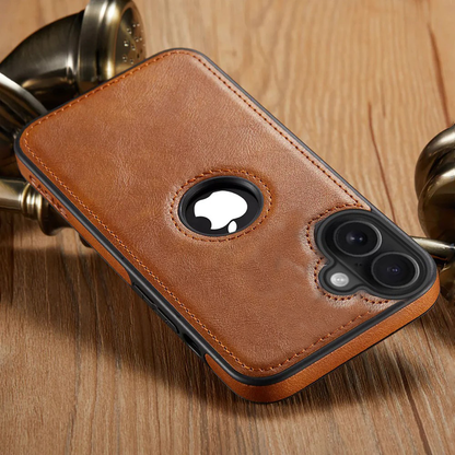 IPHONE 16 PLUS 5G Drop Protection | Raised Camera Edges Protective Back Leather Case