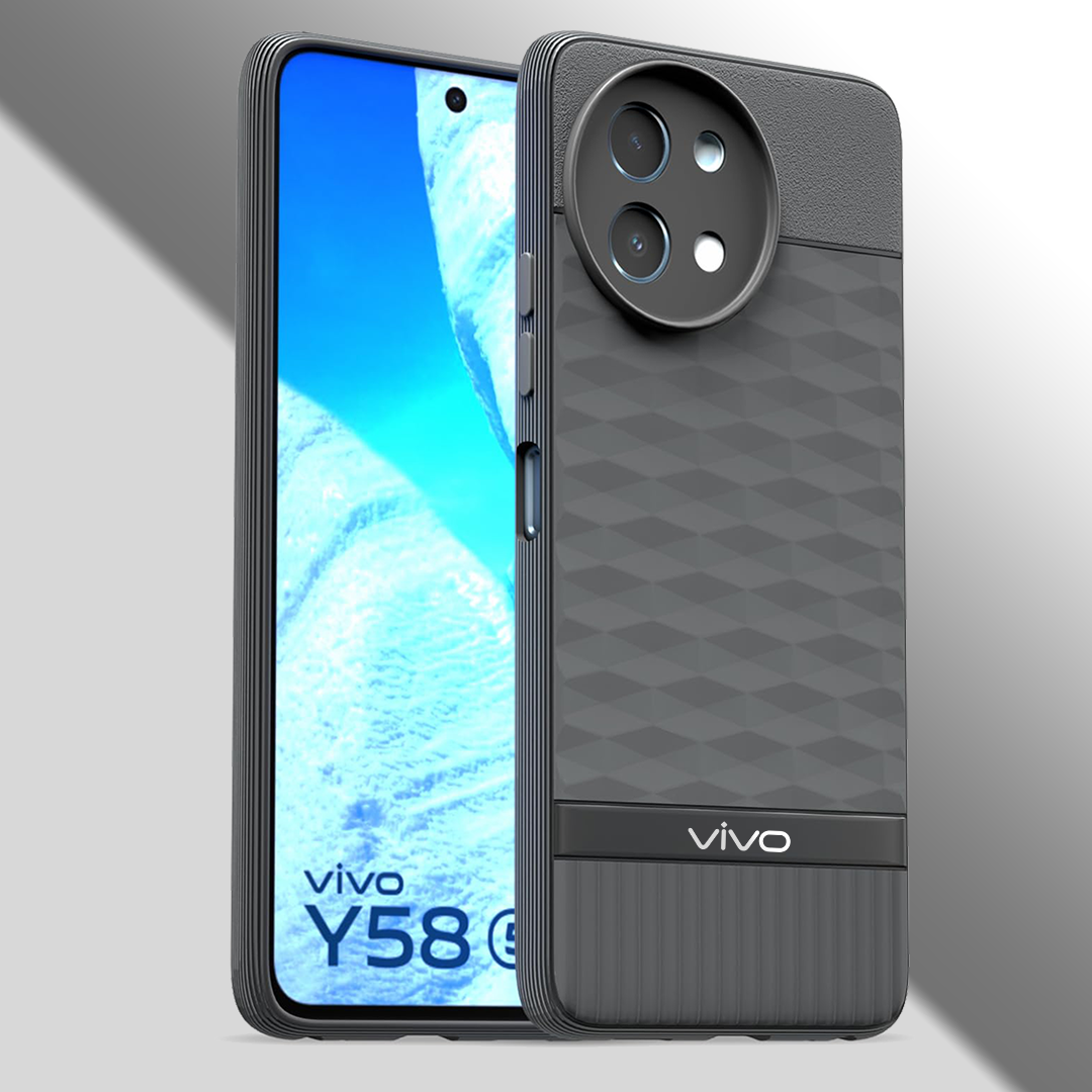 VIVO Y58 5G 3D Hexa Cube Design Drop Protection | Camera Protection TPU Back Case