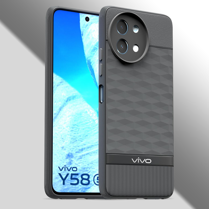 VIVO Y58 5G 3D Hexa Cube Design Drop Protection | Camera Protection TPU Back Case