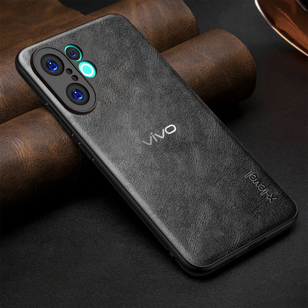 VIVO V60 5G Business Style PU LEATHER PROTECTIVE BACK CASE WITH CAMERA PROTECTION