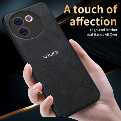 VIVO V30E 5G Business Style PU LEATHER PROTECTIVE BACK CASE WITH CAMERA PROTECTION