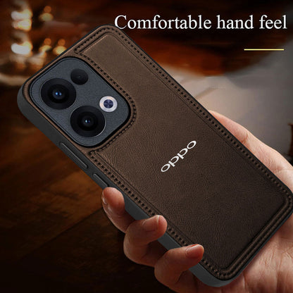 OPPO RENO 13 5G Vintage Leather Stitched Protective Back Case