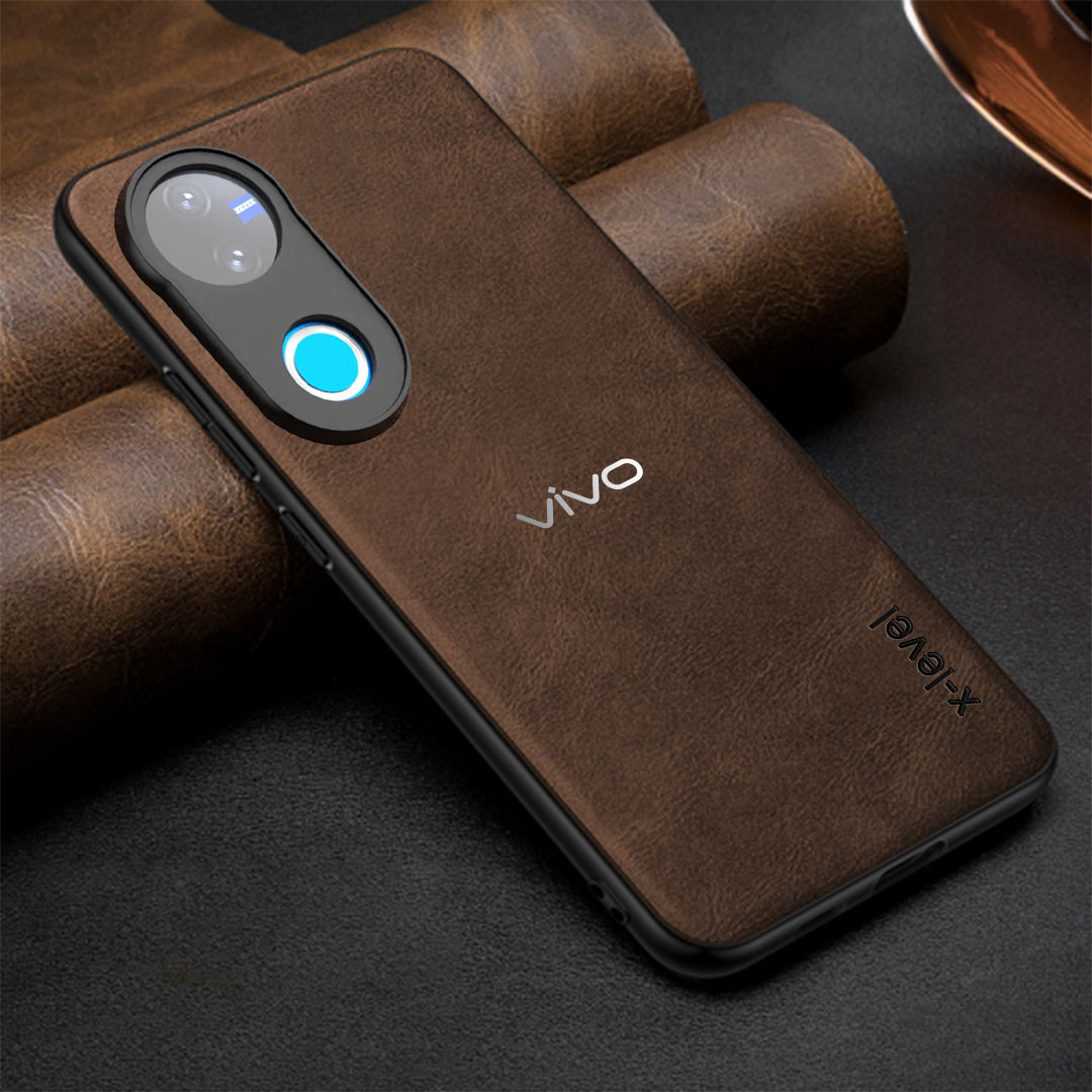 VIVO V50 5G  Business Style PU LEATHER PROTECTIVE BACK CASE WITH CAMERA PROTECTION
