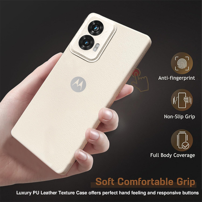 MOTO EDGE 50 FUSION 5G Solid Color Leather Texture Matte Phone Back Case