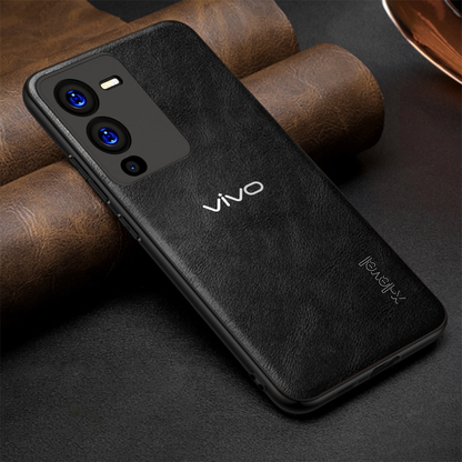 VIVO V25 Pro 5G Business Style PU LEATHER PROTECTIVE BACK CASE WITH CAMERA PROTECTION