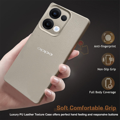 Oppo Reno 13 5G Solid Color Leather Texture Matte Phone Back Case