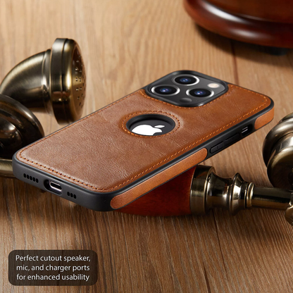 IPHONE 12 PRO 5G Drop Protection | Raised Camera Edges Protective Back Leather Case