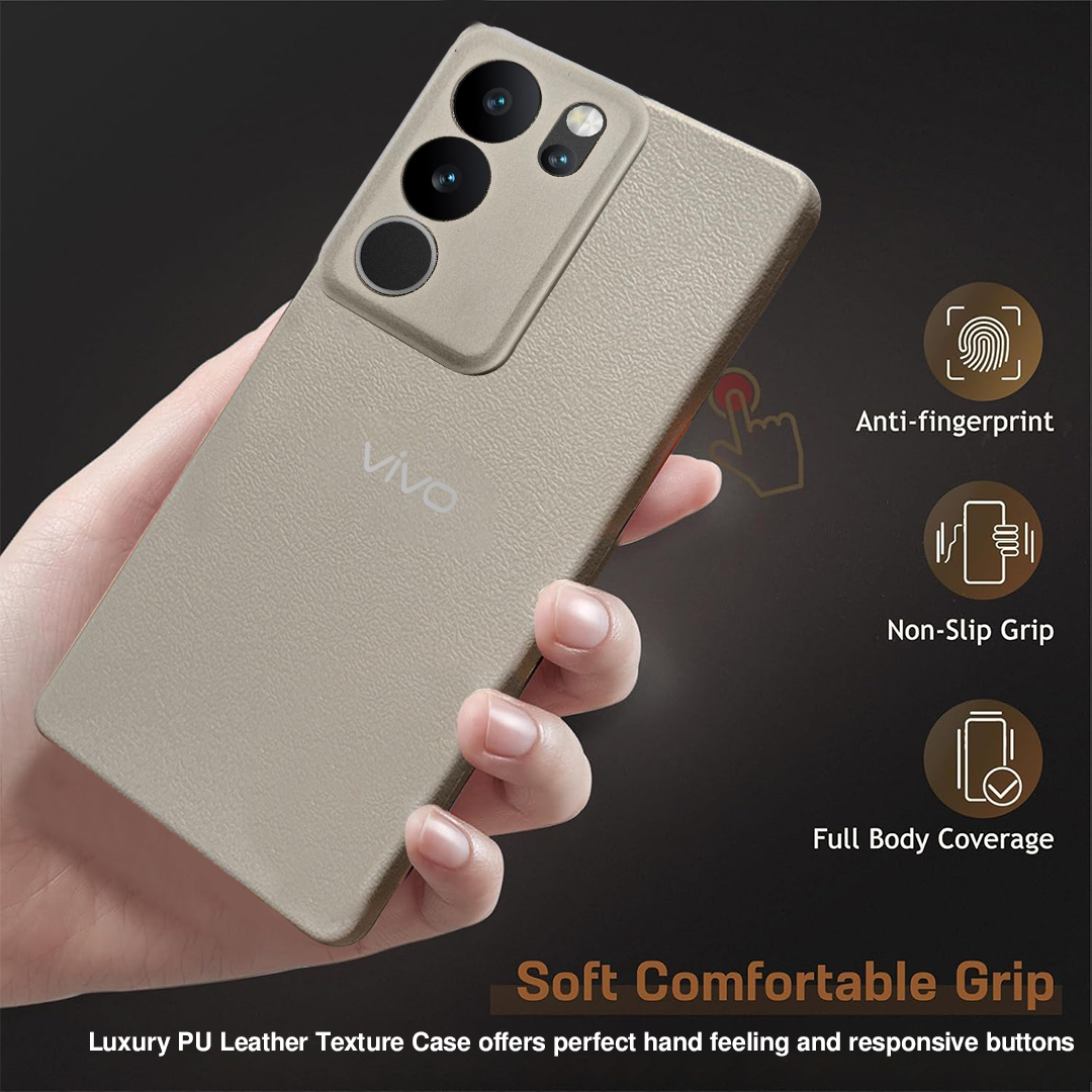 Vivo V29 5G Solid Color Leather Texture Matte Phone Back Case