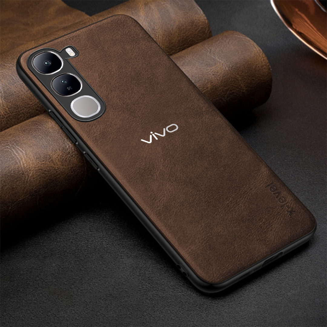 VIVO Y300 5G Business Style PU LEATHER PROTECTIVE BACK CASE WITH CAMERA PROTECTION