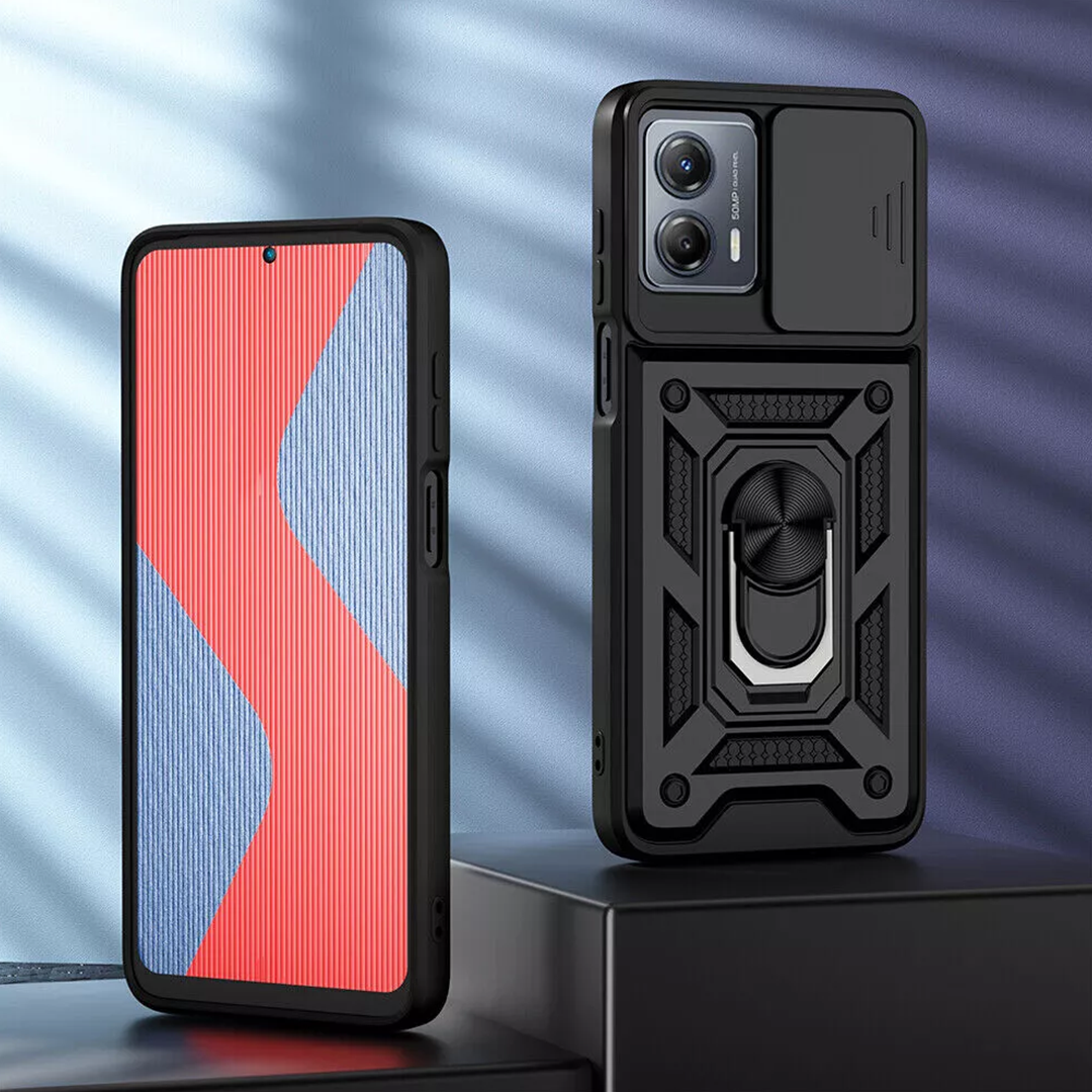 Motorola G84 5G Armor Military-grade Case With Sliding Camera Cover & 360 Kickstand