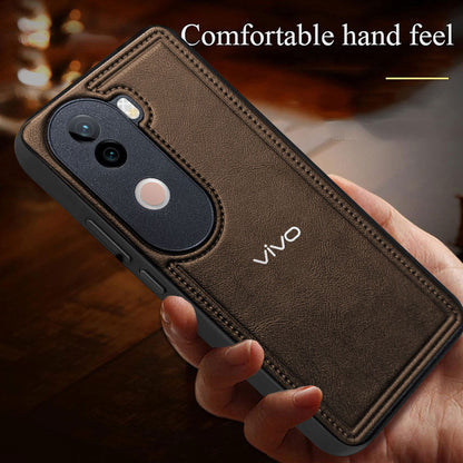 VIVO V40E 5G Vintage Leather Stitched Protective Back Case