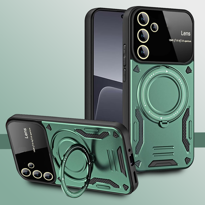 SAMSUNG GALAXY S25 5G Heavy Duty Rugged Shockproof Camera Lens Protector Phone Cover with Kickstand