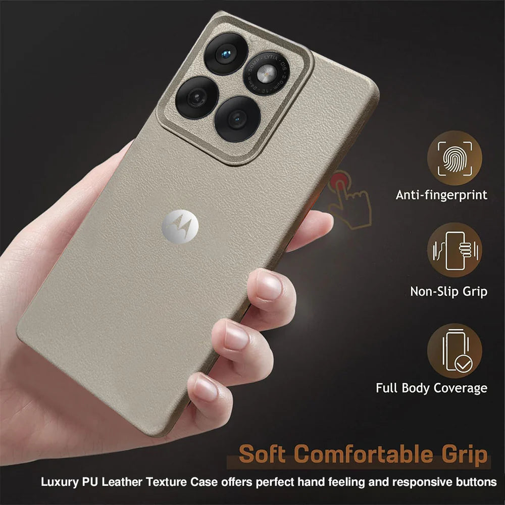 MOTO EDGE 60 FUSION 5G Solid Color Leather Texture Matte Phone Back Case